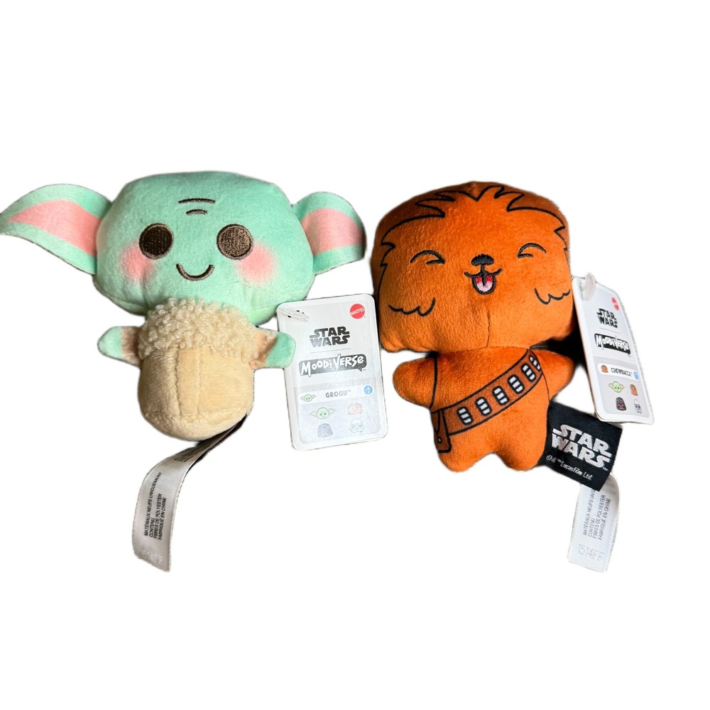 Star Wars Moodiverse Plush Set Grogu and Chewbacca Mattel HWR53 HWC17 NWT
